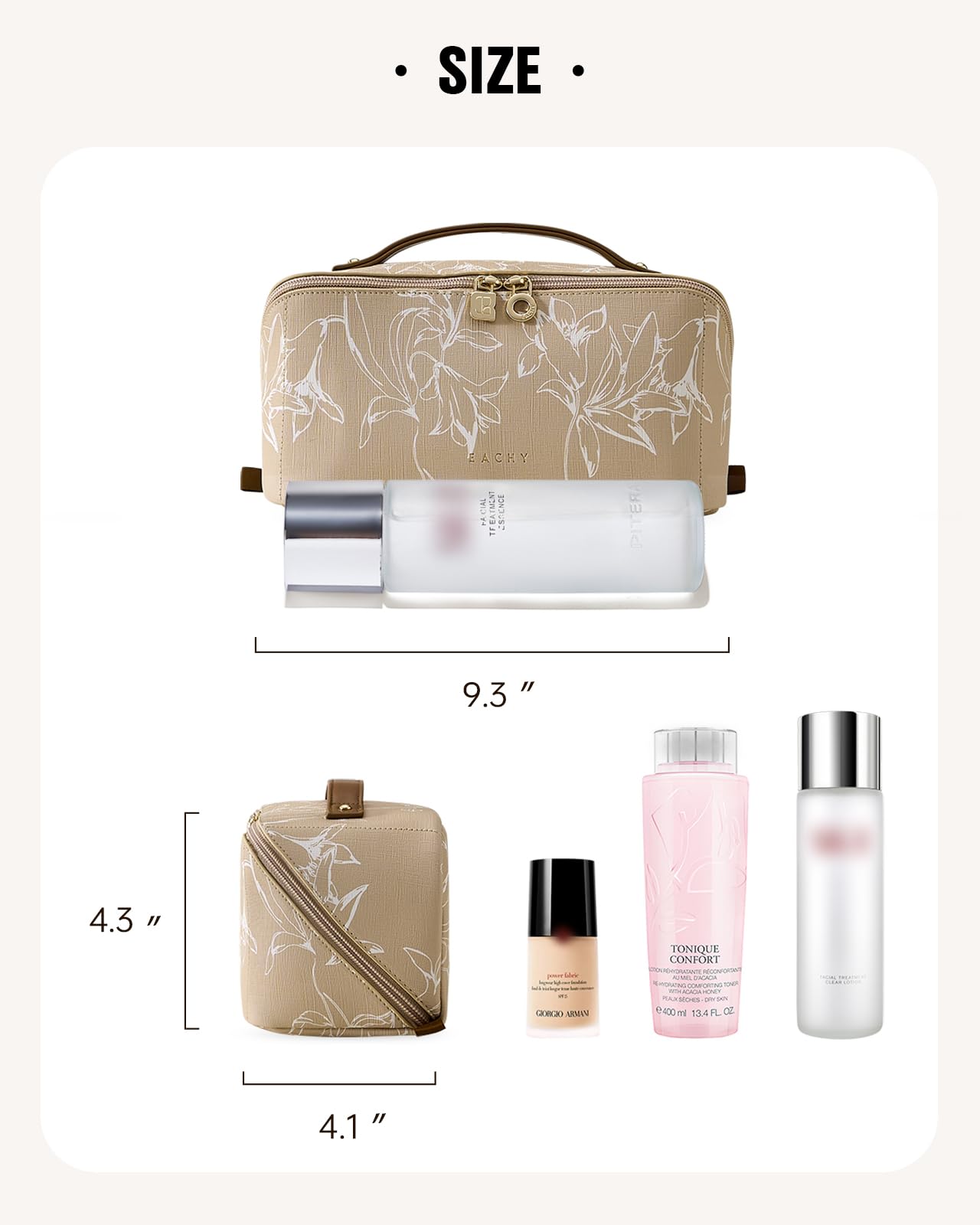 EACHY packed inside a suitcase demonstrating travel-ready organization