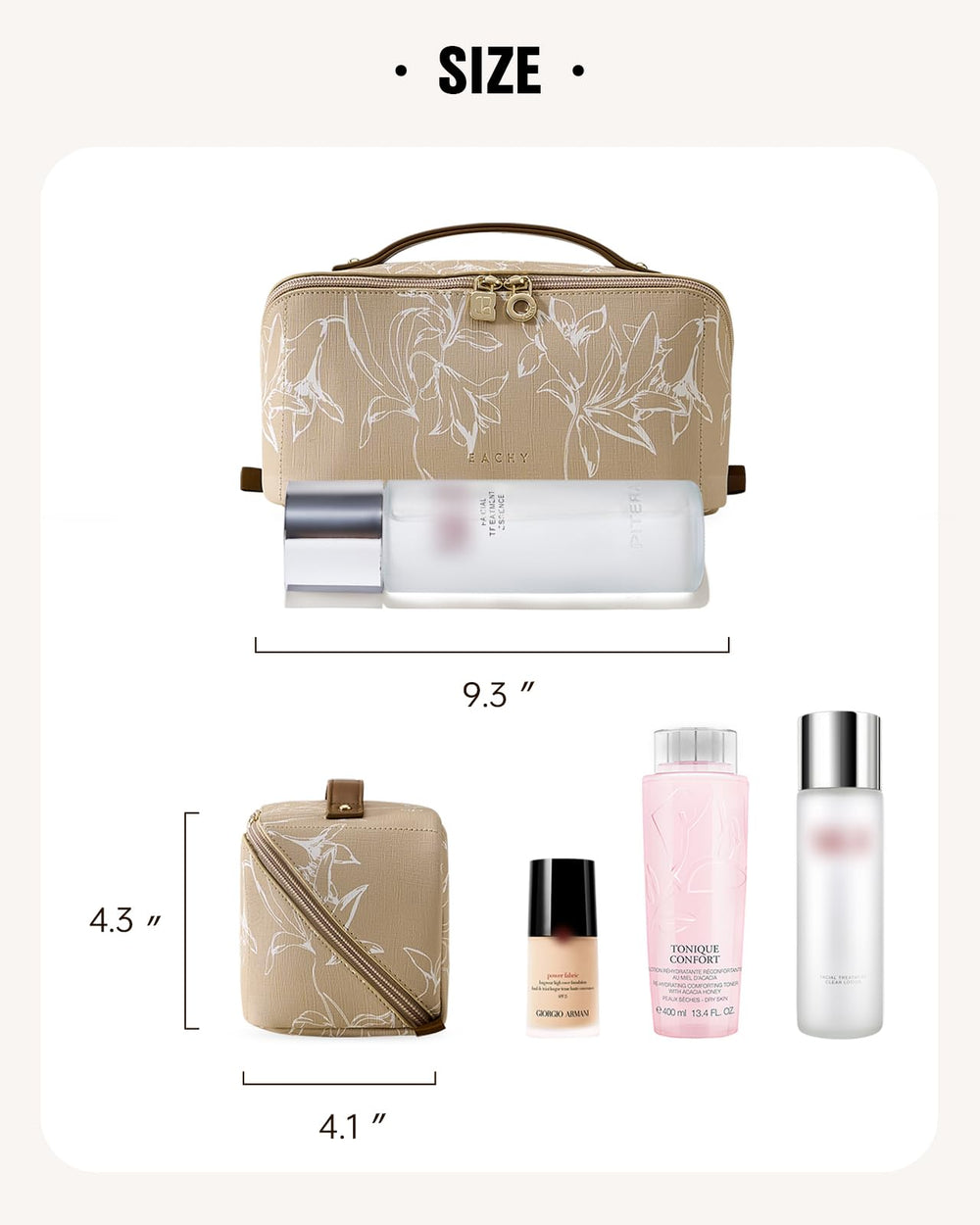EACHY packed inside a suitcase demonstrating travel-ready organization