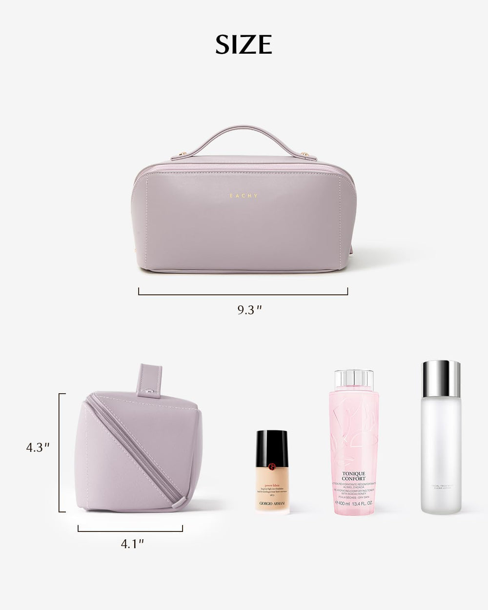 EACHY waterproof PU leather texture detail easy-to-clean surface benefit