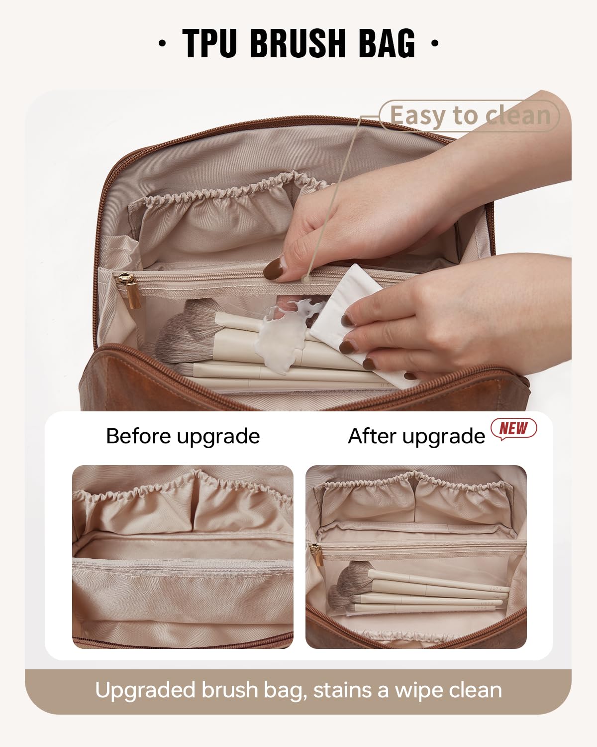 EACHY bag opened flat top view showing quick-access organization benefit