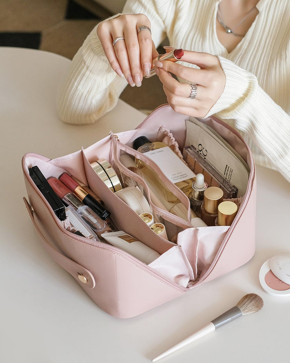 EACHY packed in carry-on suitcase showing travel convenience