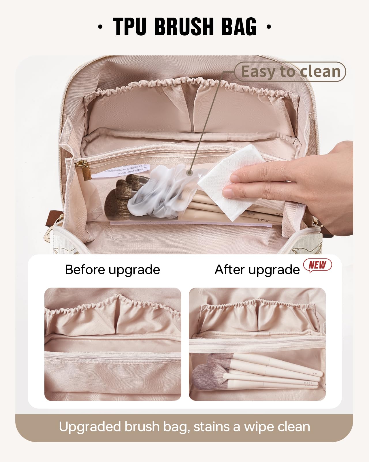 EACHY clear TPU brush pocket close-up for hygienic brush storage