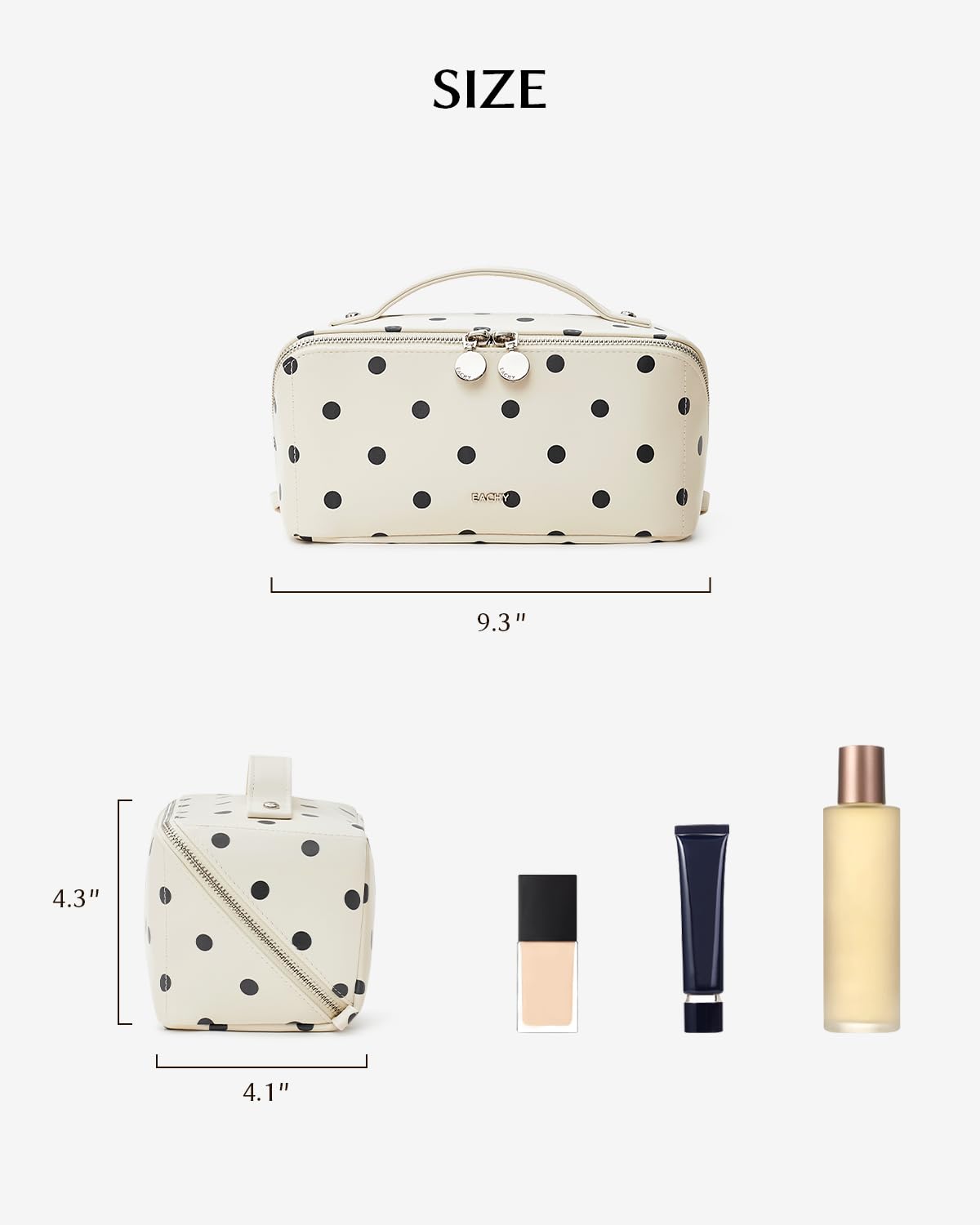 EACHY waterproof lining detail protecting toiletries from leaks