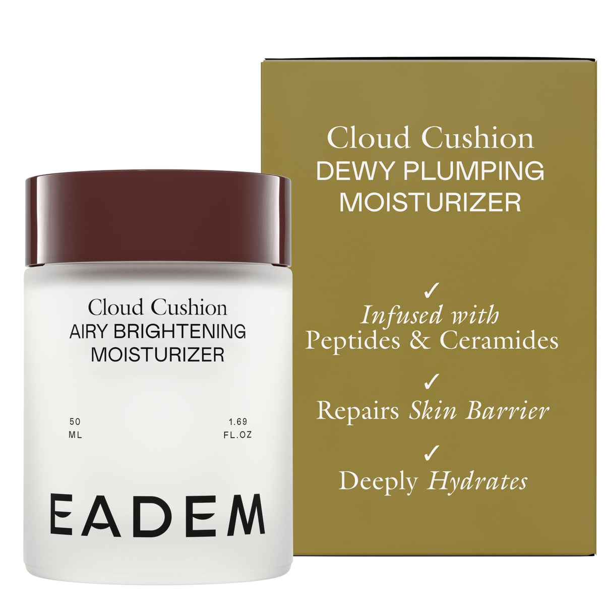 EADEM jar front view showing label and compact design for easy storage