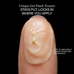 EADEM close-up of gel-patch texture demonstrating stay-put adherence benefit