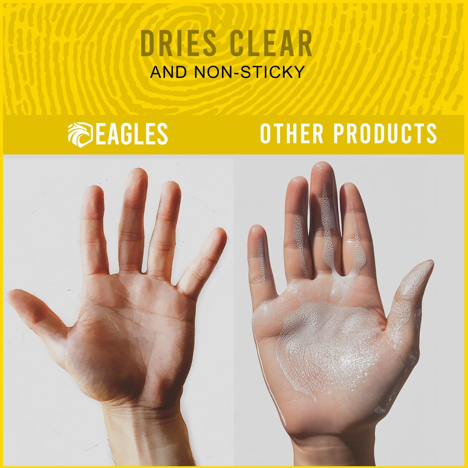 EAGLES used on hands gripping a barbell for stable weightlifting holds benefit