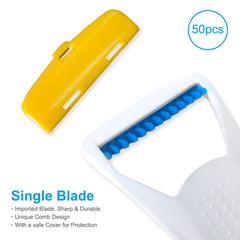 EAPC blade edge detail displaying coated single stainless-steel blade for smooth shave