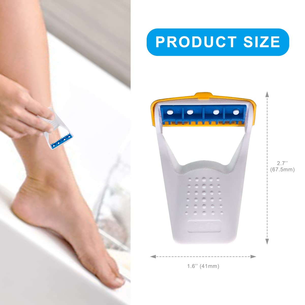 EAPC handle texture close-up showing anti-slip grip for safer shaving