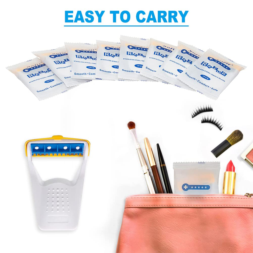 EAPC size comparison with hand showing compact travel-friendly razor dimensions