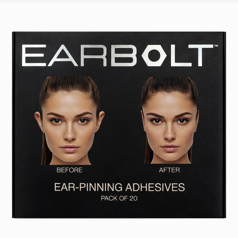 EARBOLT front packaging showing pack of 20 for discreet correction