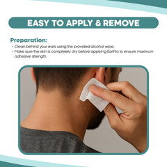 Earo close-up of adhesive texture highlighting comfort and secure hold