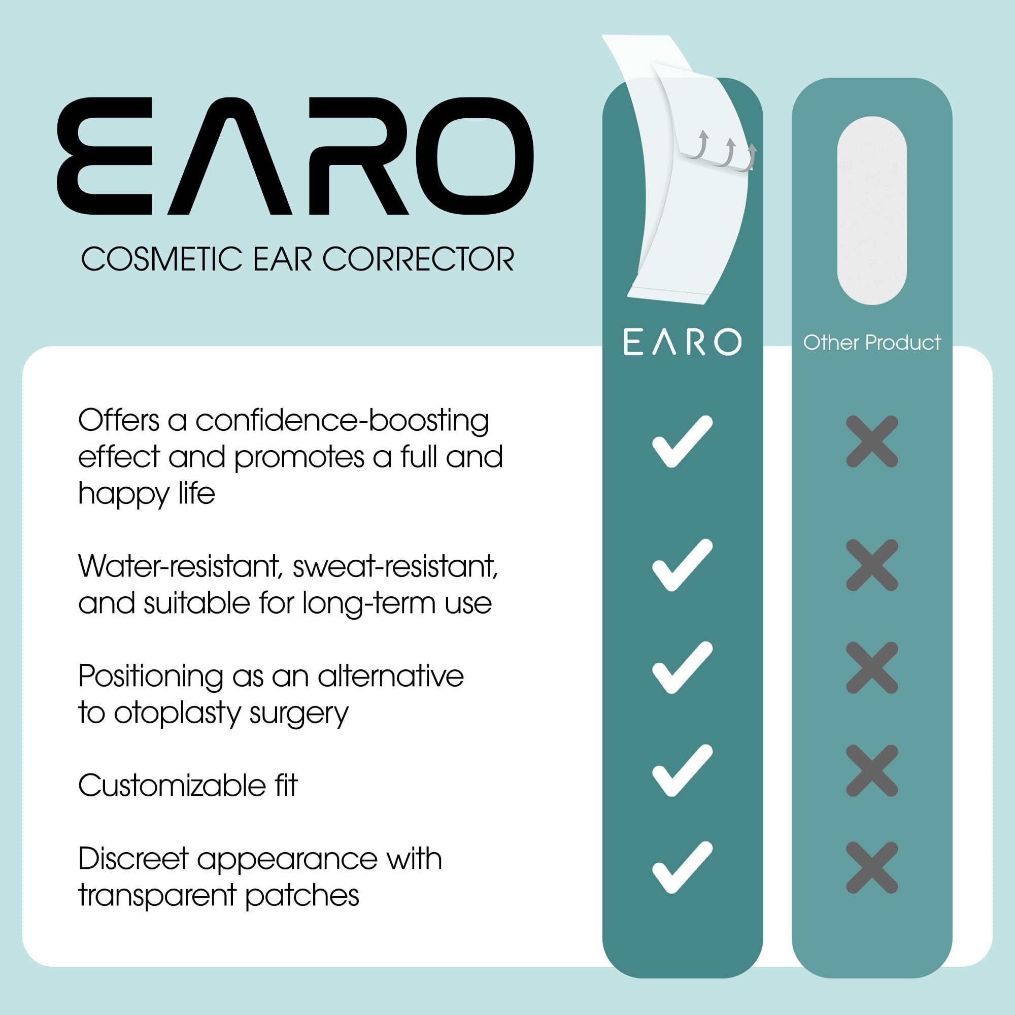 Earo nearly invisible under hair showing discreet everyday wear benefit