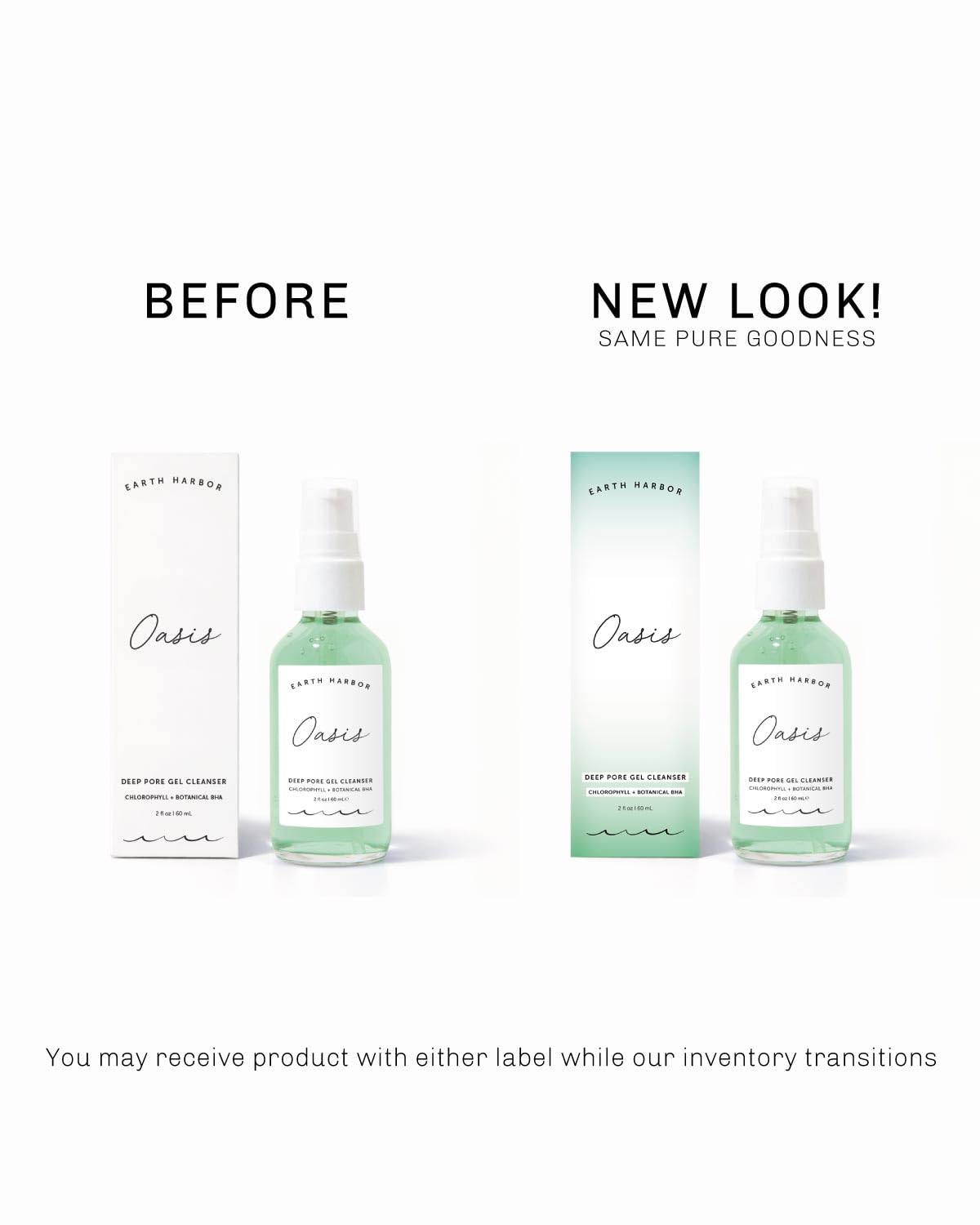 Earth Harbor before and after skin comparison showing reduced pore appearance