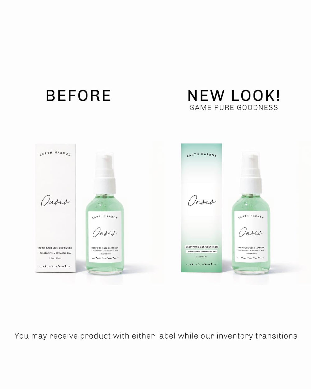 Earth Harbor before and after skin comparison showing reduced pore appearance