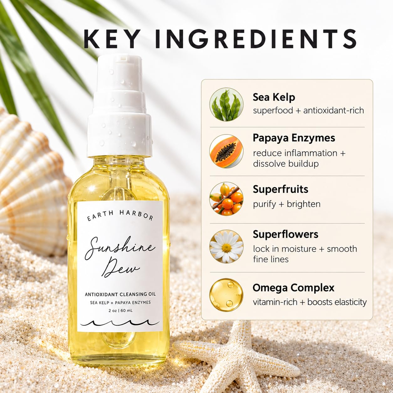 Earth Harbor texture on skin demonstrating lightweight absorption and non-greasy finish