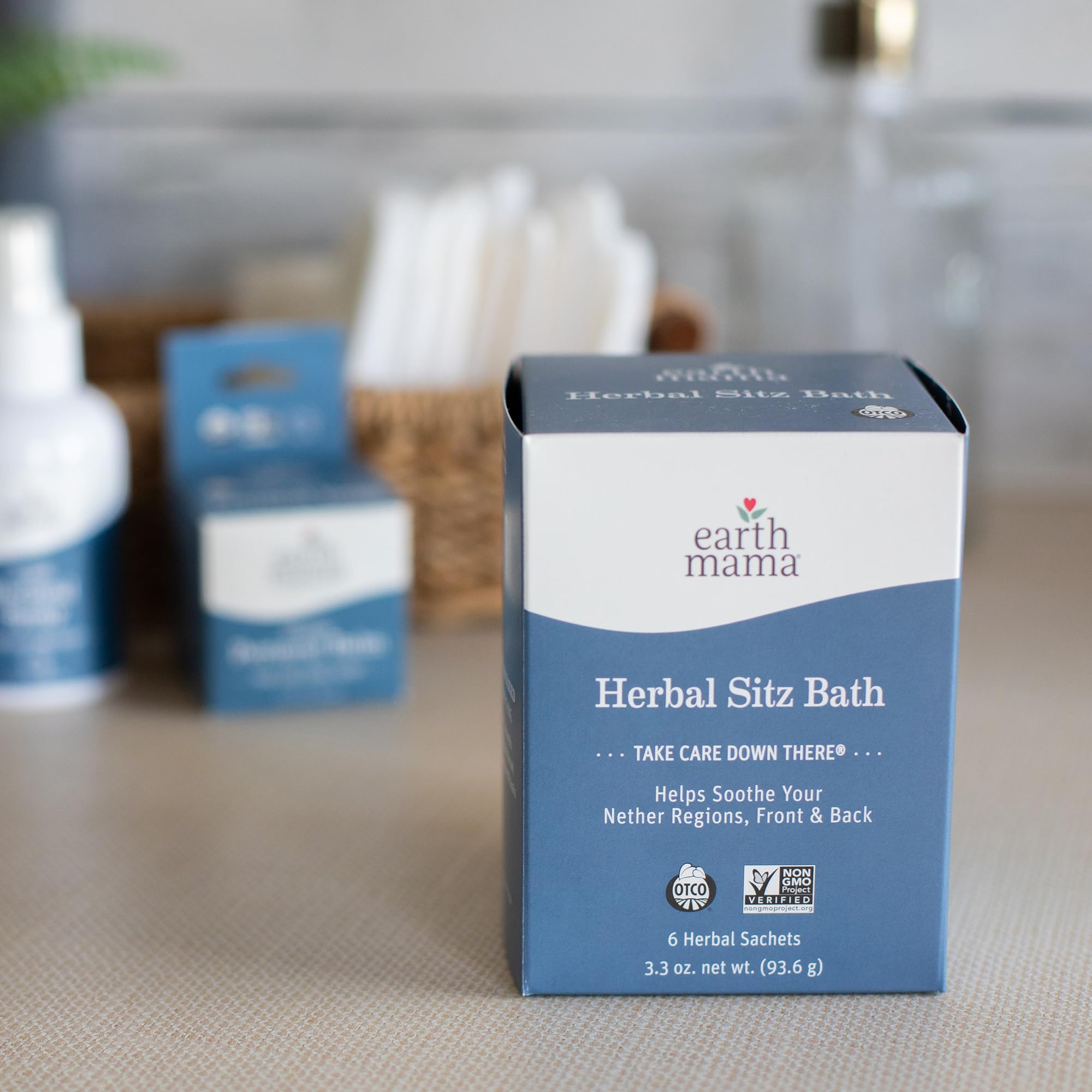 earth mama lifestyle image of new parent using sitz bath for gentle comfort