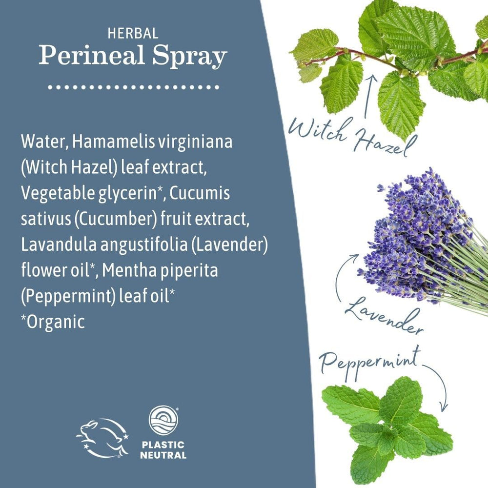 Earth Mama ingredients label detail showing natural, preservative-free formula