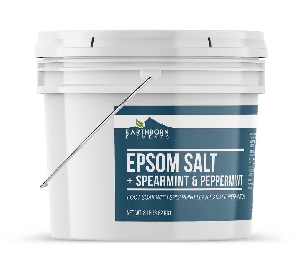 Earthborn Elements pouring salt into a foot basin demonstrating easy mixing and convenience benefit