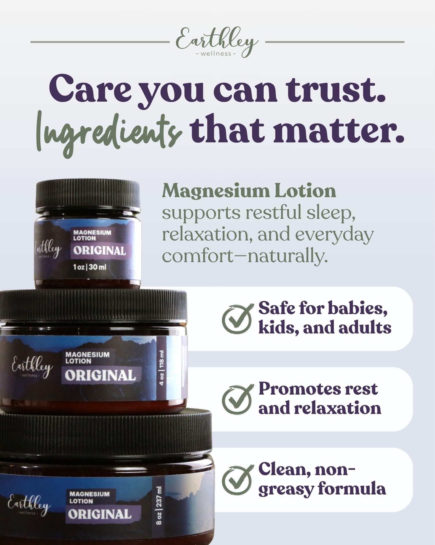 Earthley Wellness applied to leg demonstrating easy massage-in and quick absorption