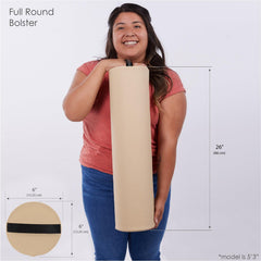 EarthLite side profile on massage table illustrating stable cylindrical support