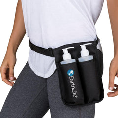 EarthLite double holster front view showing organized bottle pockets and quick access