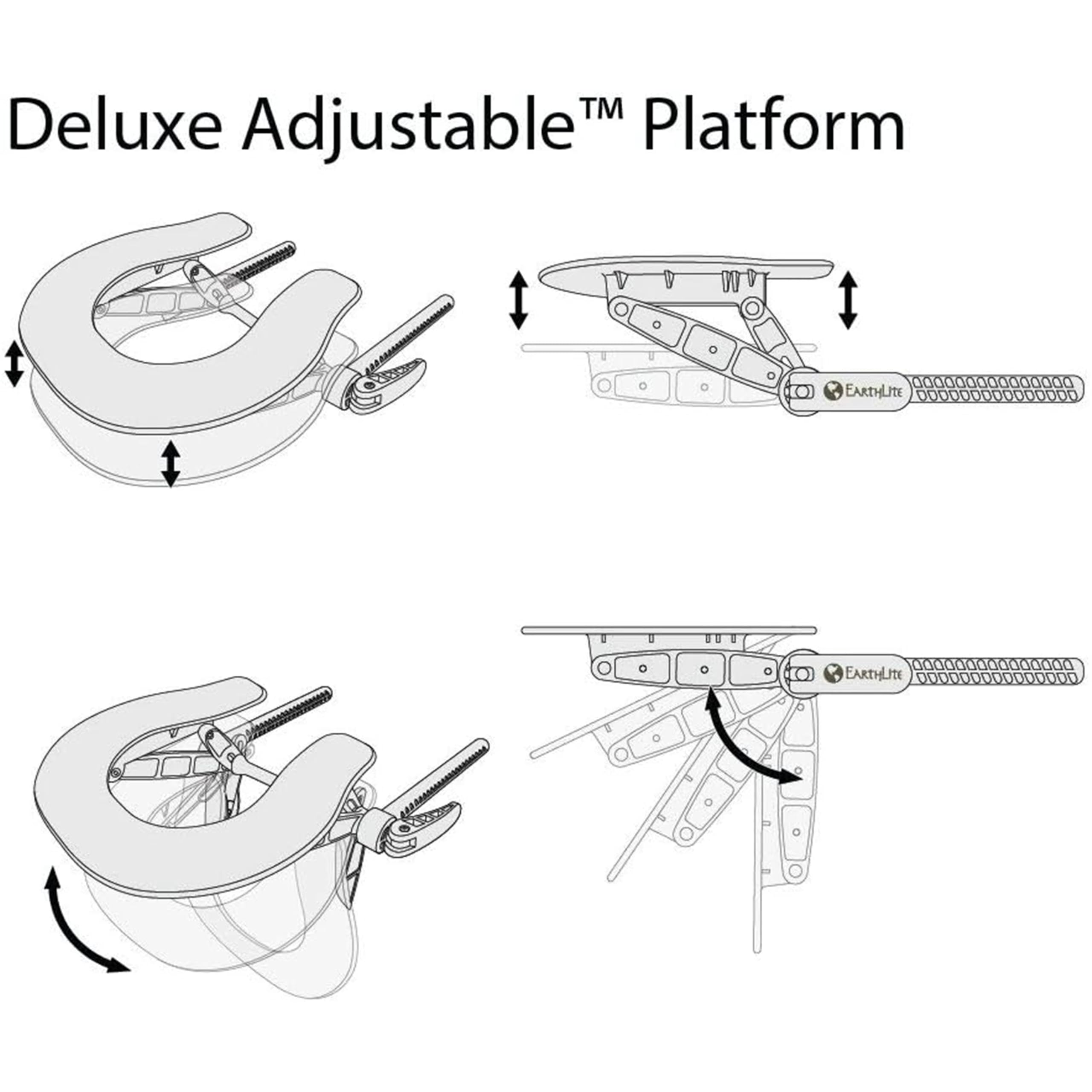 EarthLite mounted on a portable massage table for easy compatibility