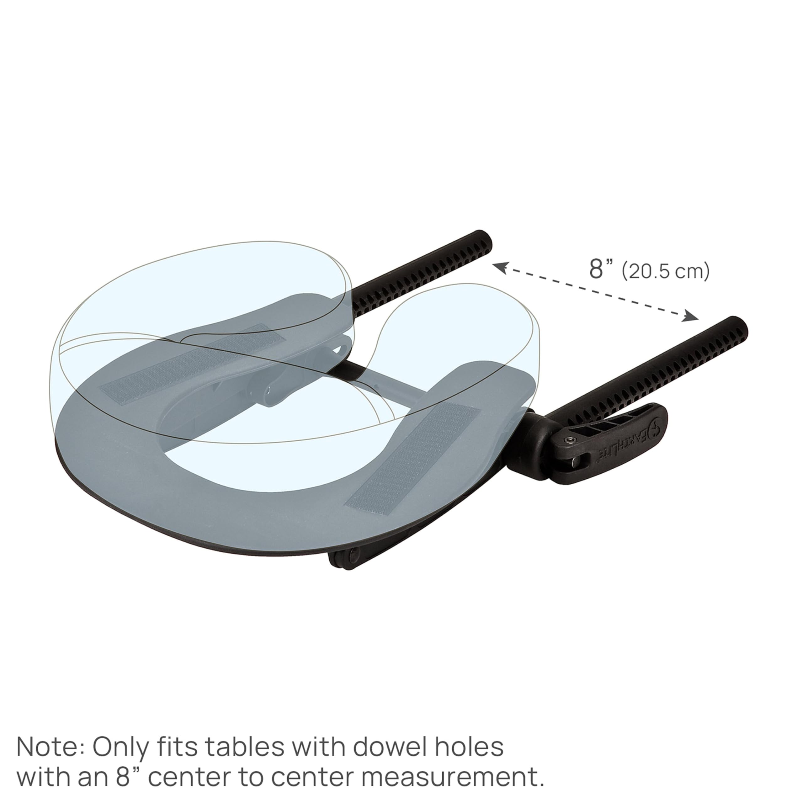 EarthLite scale comparison with hand illustrating lightweight, compact design