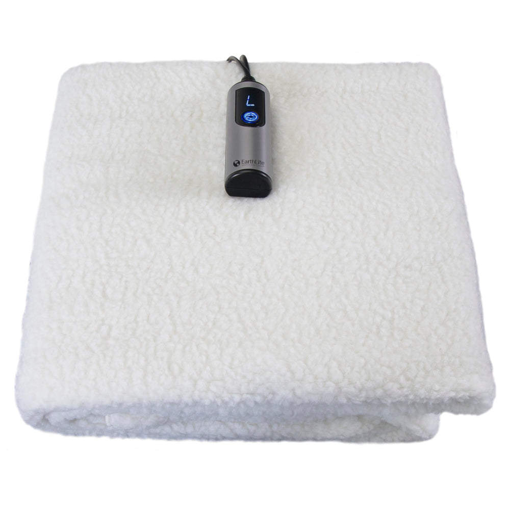 EarthLite front view of heated massage pad showing warm fleece surface for client comfort
