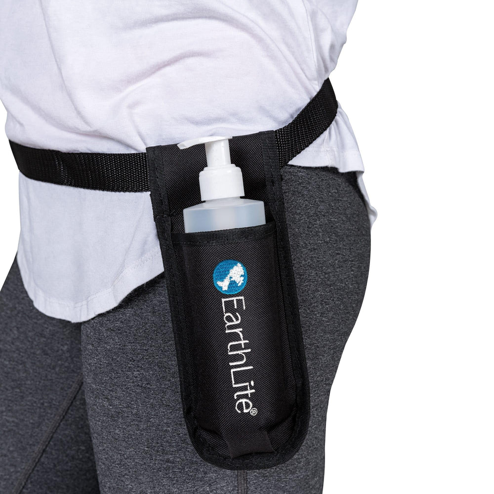 EarthLite holster front view showing secure pocket and neat profile for easy access