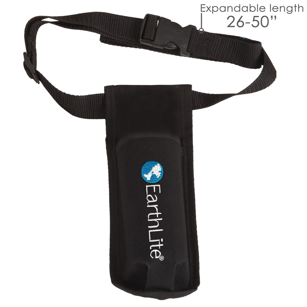 EarthLite holster in use on therapist hip demonstrating hands-free access and speed