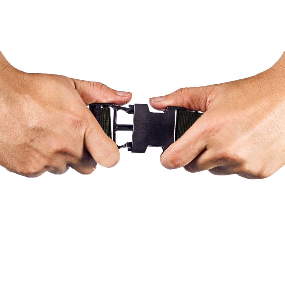 EarthLite holster size comparison with hand to show scale and practical portability