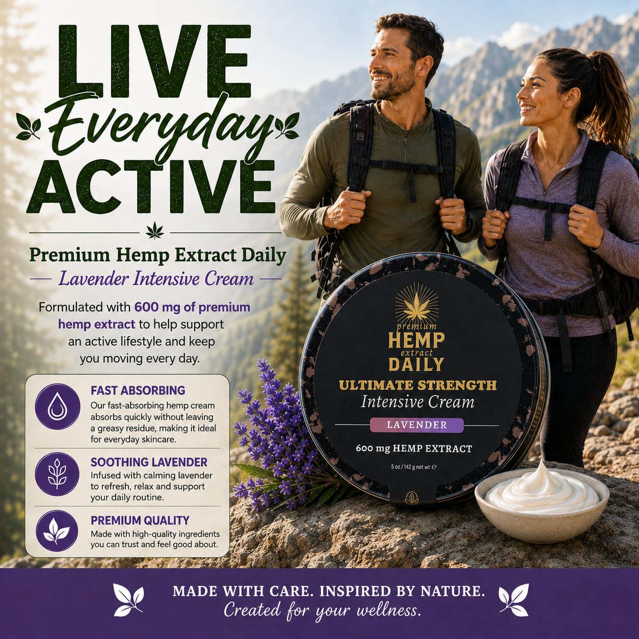 Earthly Body menthol and lavender visual emphasizing refreshing calming sensation