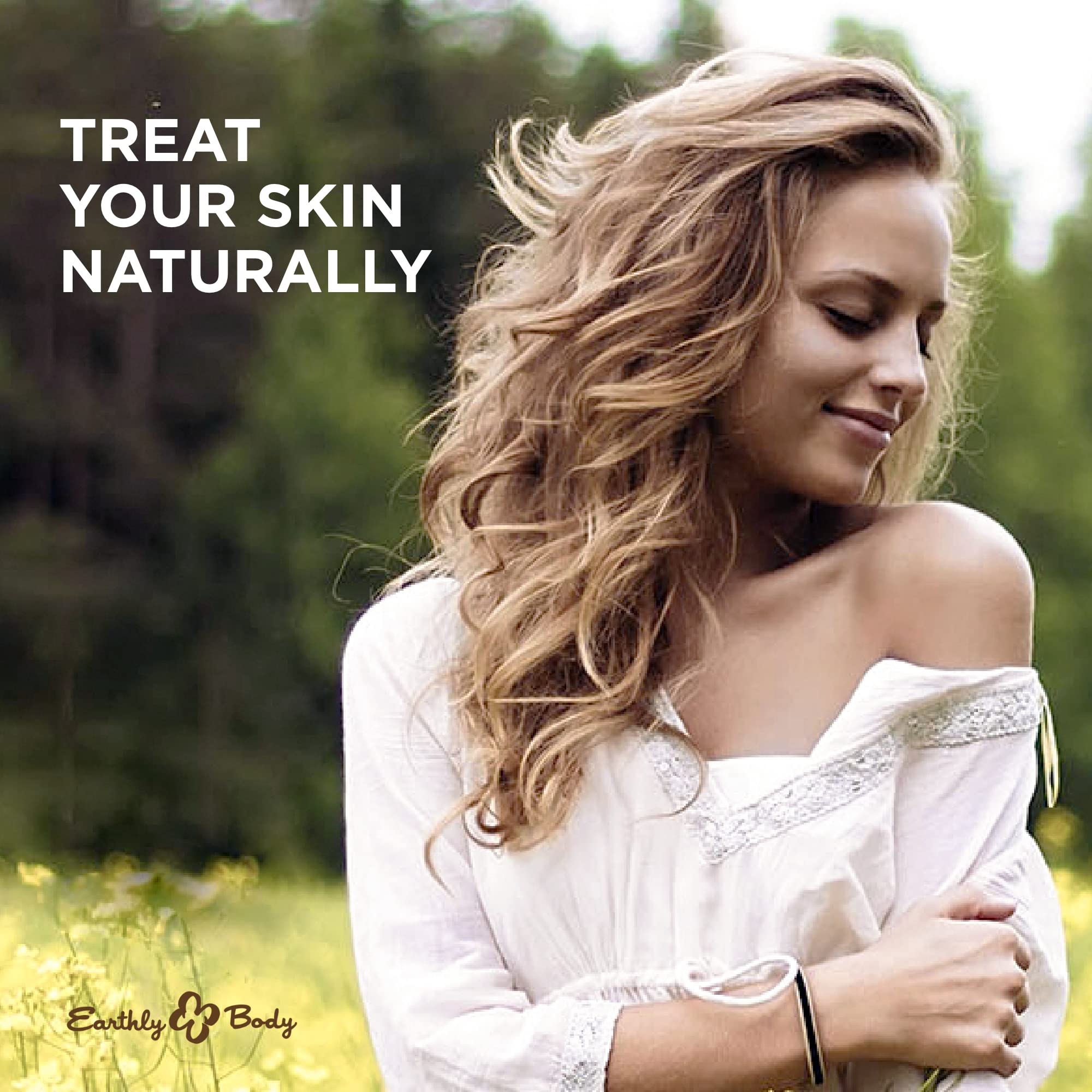 Earthly Body WaterSlide label and ingredient list emphasizing natural formulation benefit