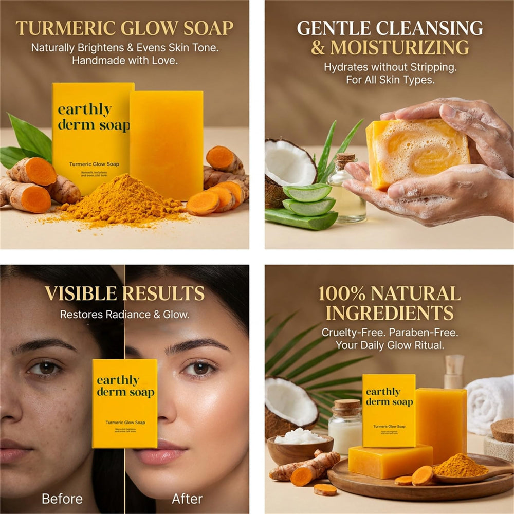 Earthly Derm soap label and ingredient list highlighting natural formulation