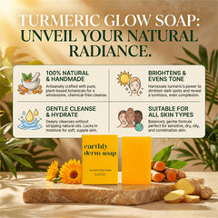 Earthly Derm soap held in hand showing size and convenient portability