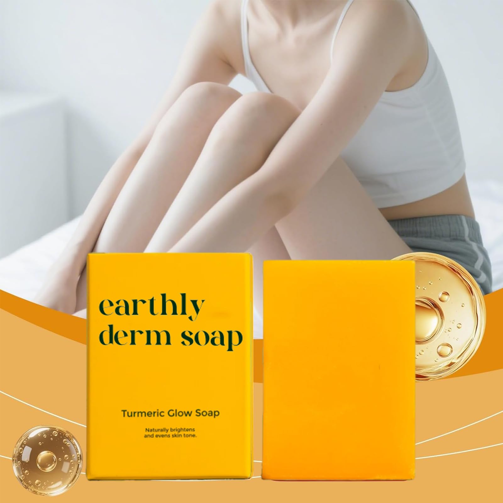 Earthly Derm bar on bathroom shelf in lifestyle scene promoting daily use
