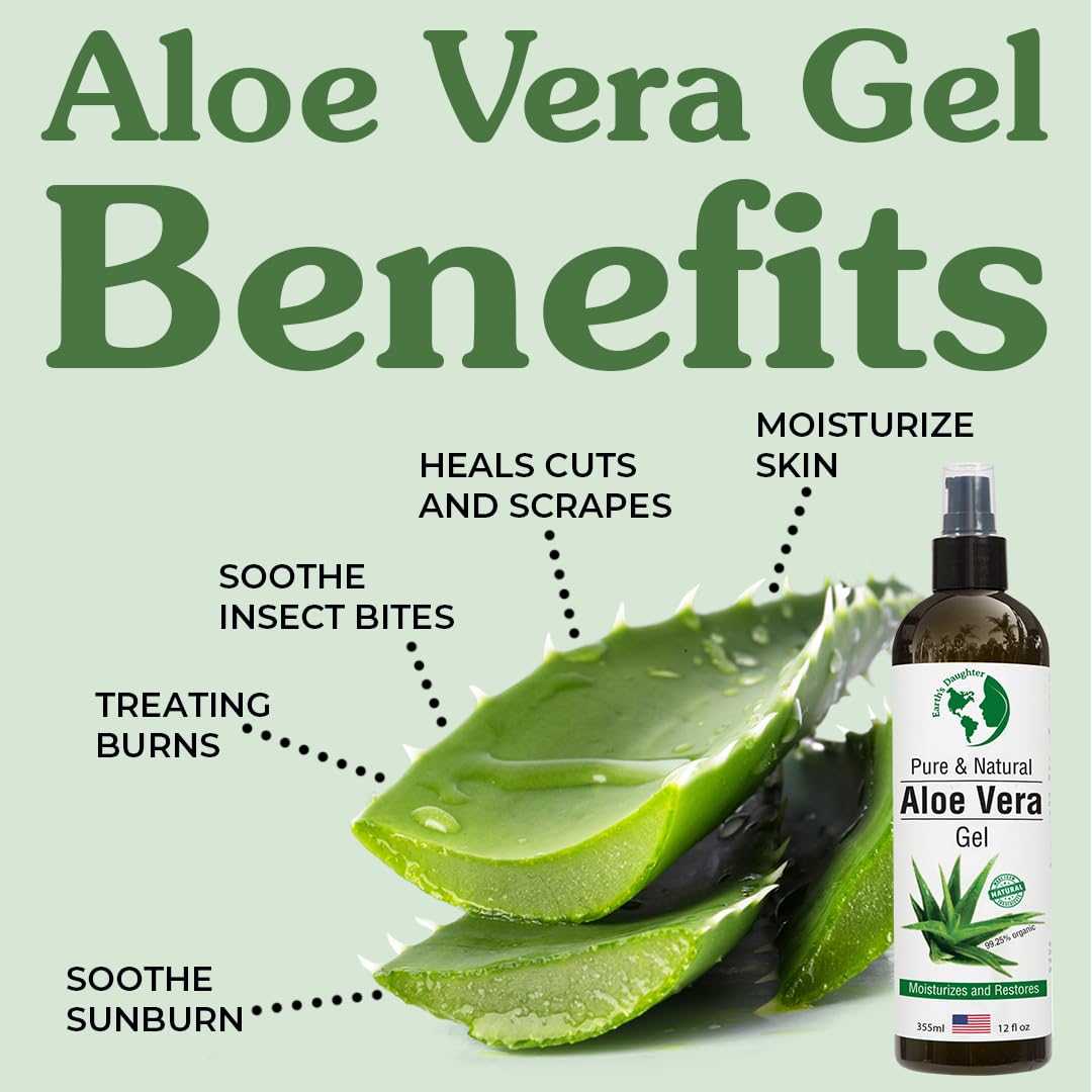 Earth's Daughter aloe leaf ingredient shot emphasizing natural freshness and purity