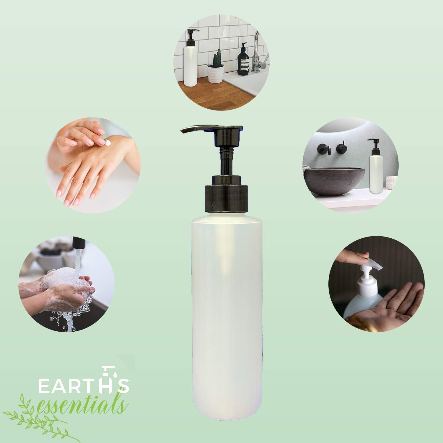 Earth's Essentials pump dispensing lotion for consistent portion control