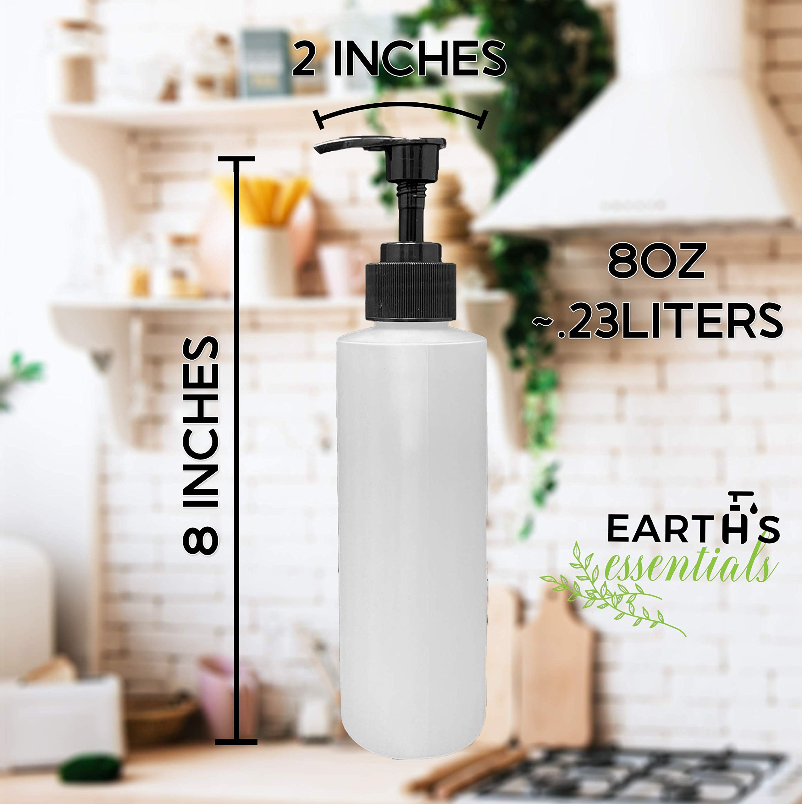 Earth's Essentials bottle in hand showing 8 oz scale and portability