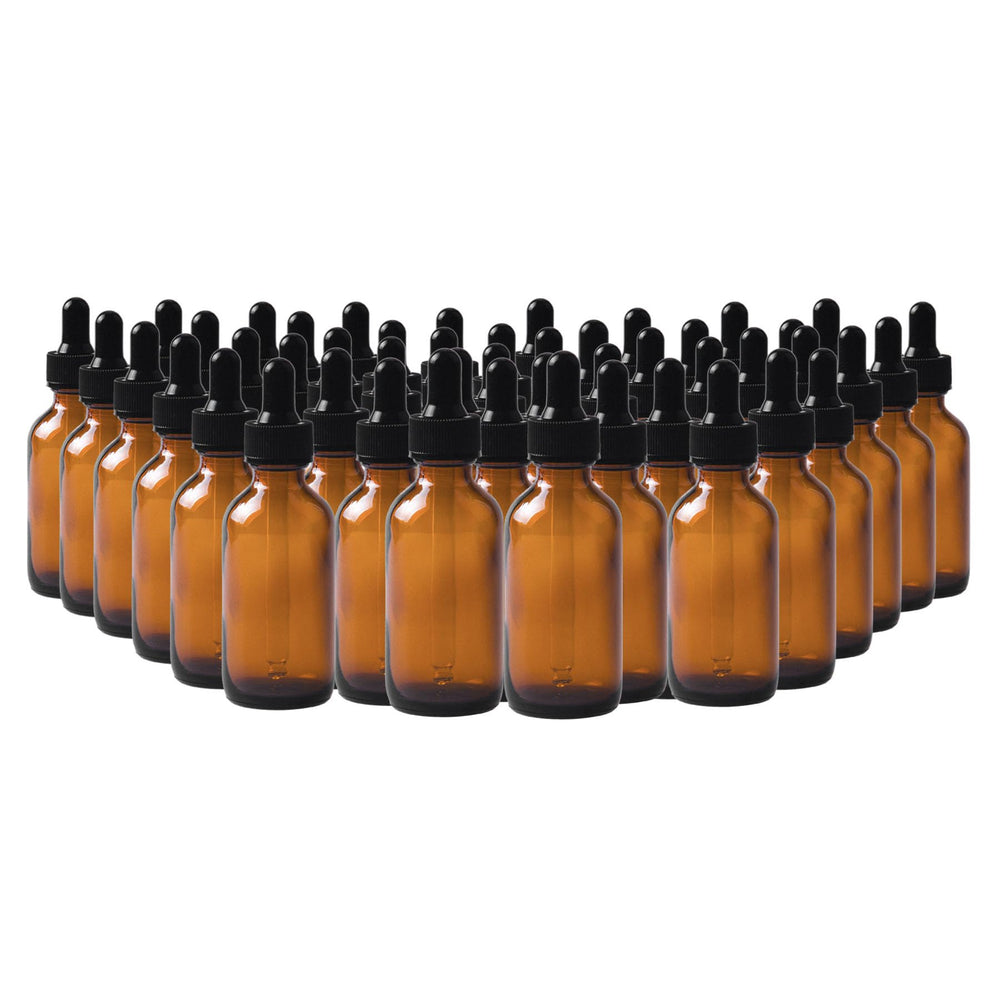 Easeen amber dropper bottles front view showing full 48-pack and savings