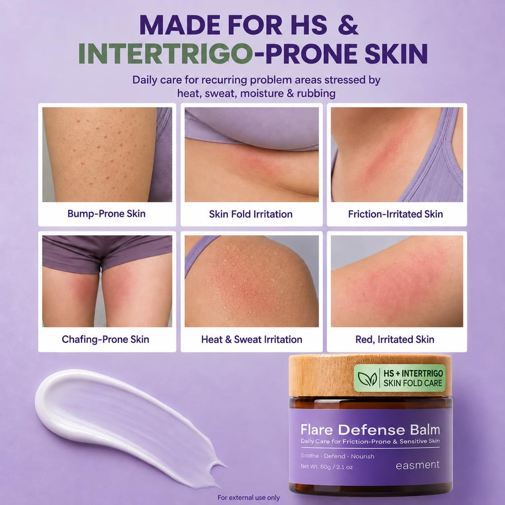 Easment balm applied to underarm demonstrating reduced friction benefit