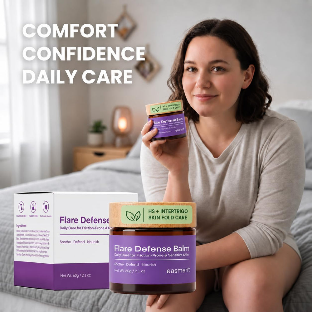 Easment jar on bathroom counter in daily routine setting showing convenience benefit