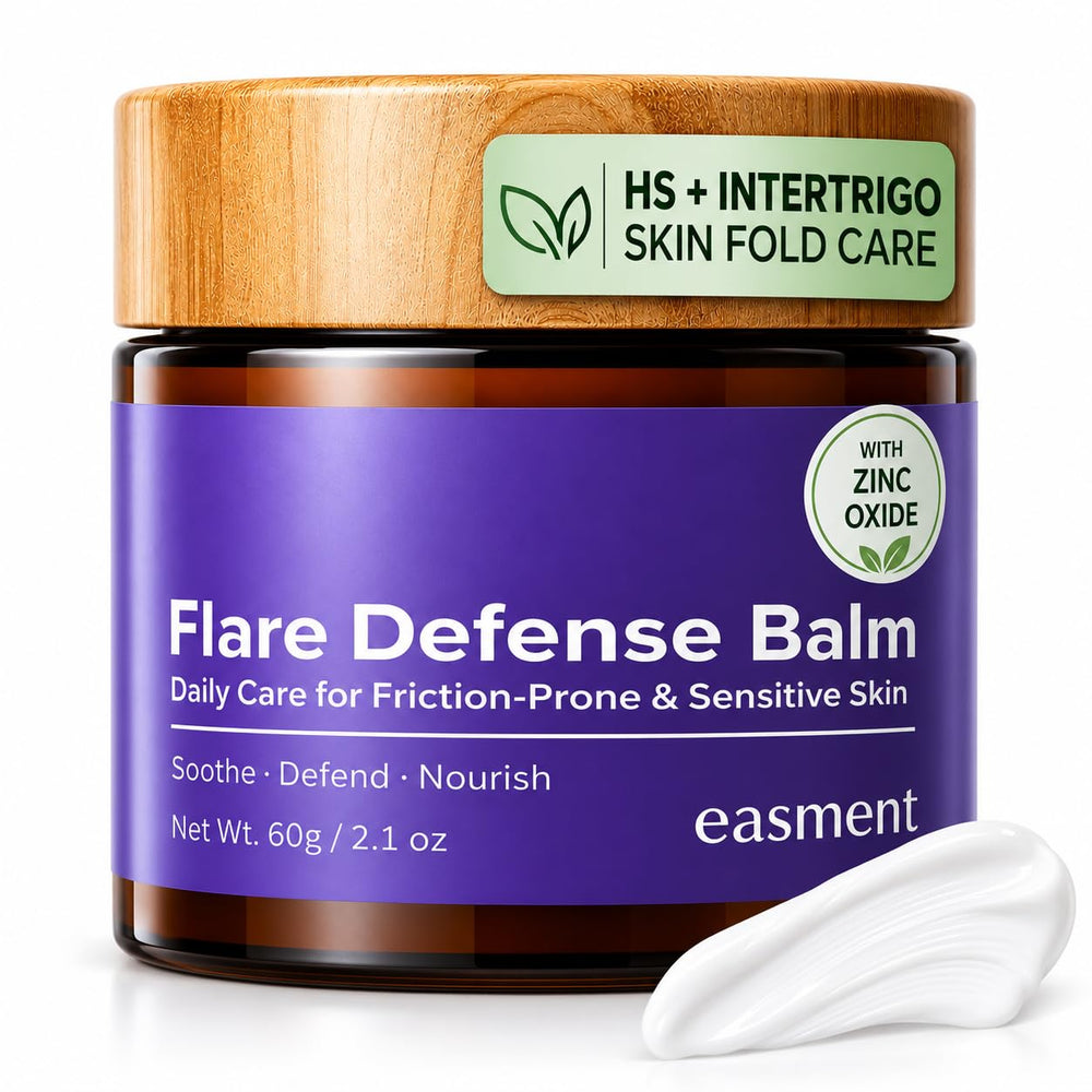 Easment jar front view showing product label and compact packaging benefit
