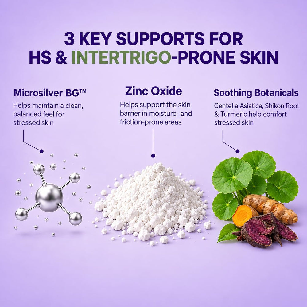 Easment ingredients label close-up showing zinc oxide and botanicals benefit