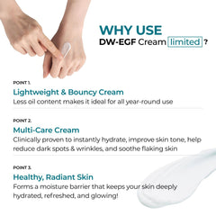 EASYDEW cream being applied to face demonstrating easy massage and fast penetration