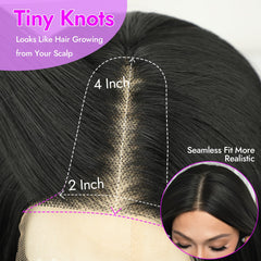 Eawwii close-up of lace hairline blending for realistic appearance benefit