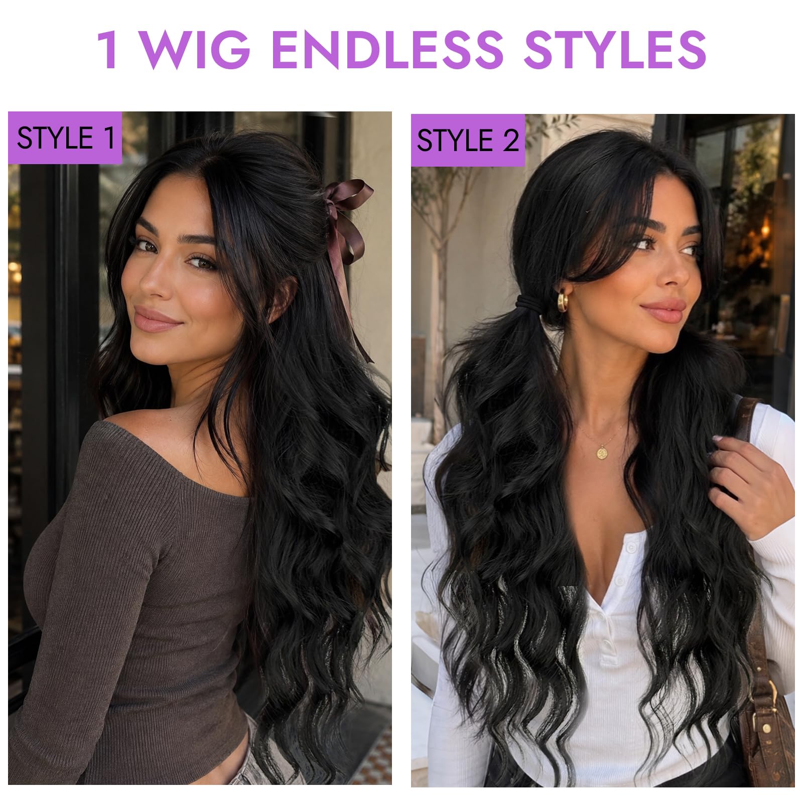 Eawwii side profile styled look showcasing volume and shine control benefit