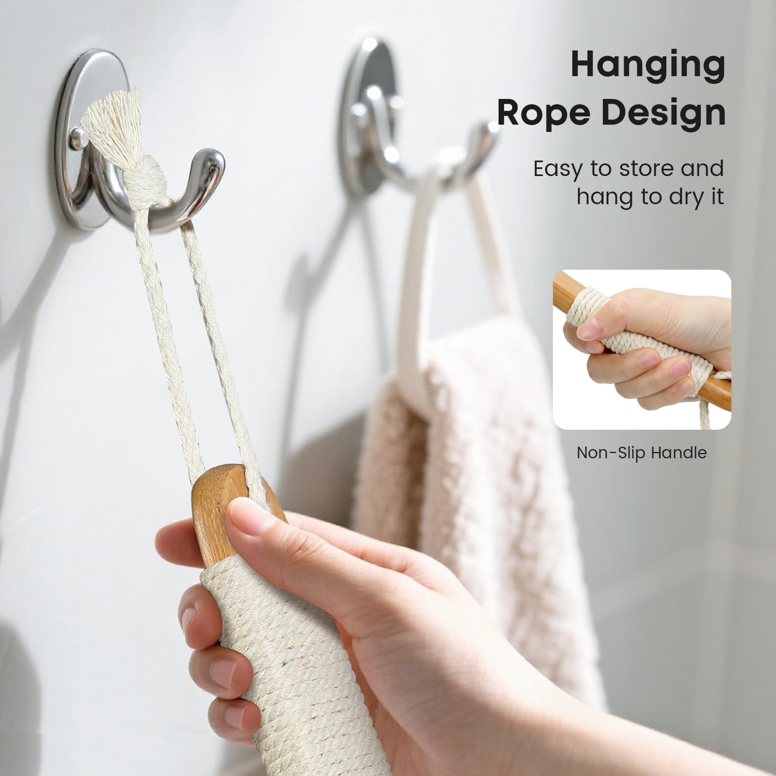 eaxun in shower use lifestyle image showing independent back cleaning and comfort