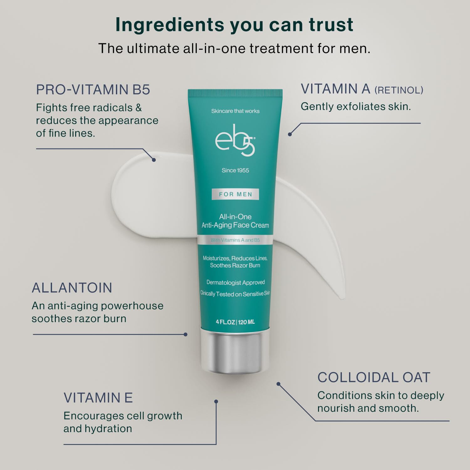 eb5 applied aftershave on face calming razor burn and hydrating