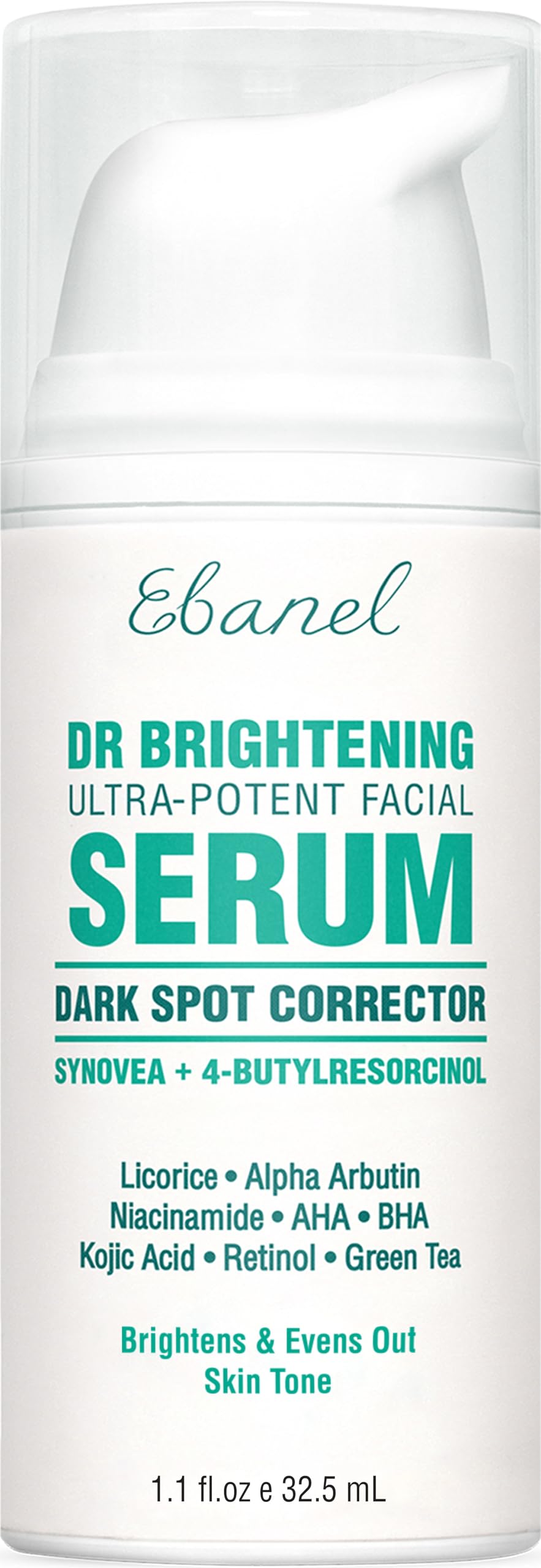 Ebanel front packaging showing bottle and label, highlighting clear active benefits